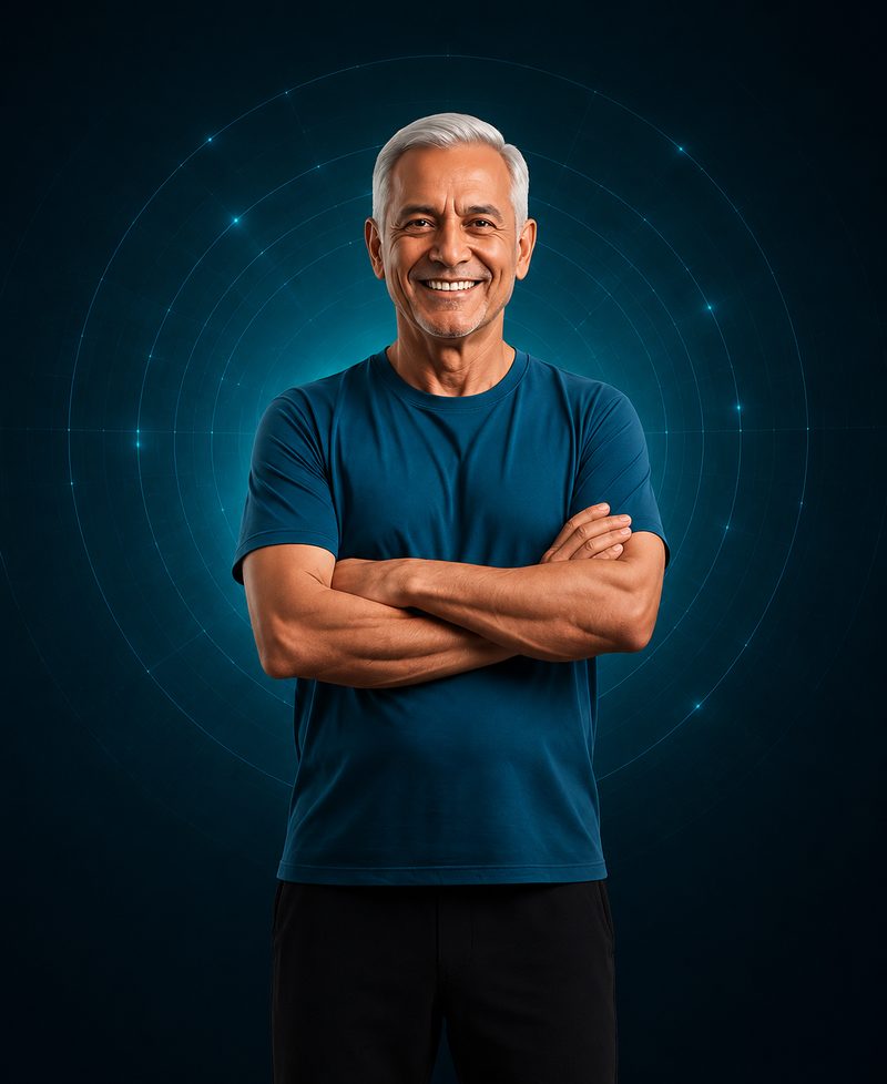 Confident senior man with Aarolife